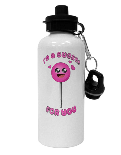 Sucker For You Aluminum 600ml Water Bottle-Water Bottles-TooLoud-White-Davson Sales