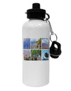 Palm Springs Square Collage Aluminum 600ml Water Bottle-Water Bottles-TooLoud-White-Davson Sales