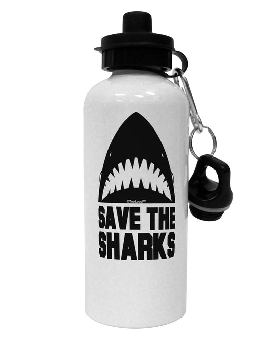 Save The Sharks Aluminum 600ml Water Bottle-Water Bottles-TooLoud-White-Davson Sales
