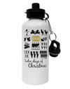 12 Days of Christmas Text Color Aluminum 600ml Water Bottle-Water Bottles-TooLoud-White-Davson Sales