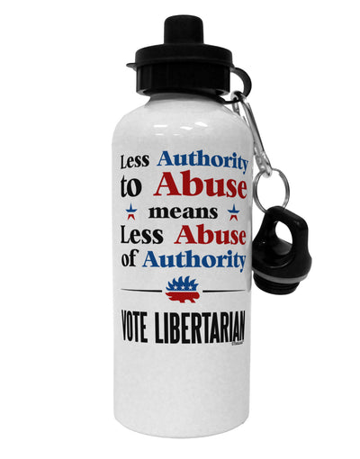 Libertarian Against Authority Abuse Aluminum 600ml Water Bottle-Water Bottles-TooLoud-White-Davson Sales