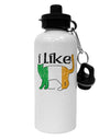 I Like Irish Cat Silhouette Aluminum 600ml Water Bottle by TooLoud-Water Bottles-TooLoud-White-Davson Sales