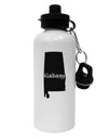 Alabama - United States Shape Aluminum 600ml Water Bottle by TooLoud-Water Bottles-TooLoud-White-Davson Sales