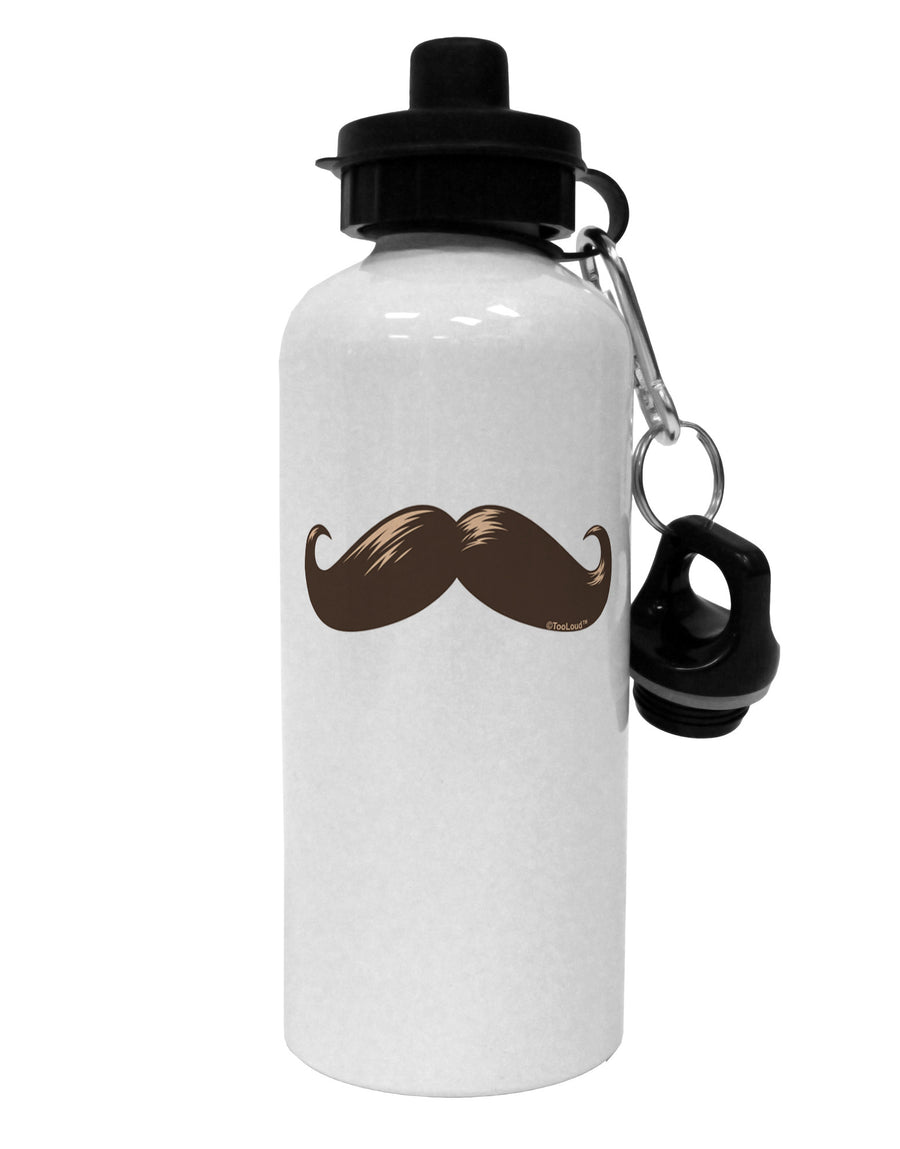 Big Brown Mustache Aluminum 600ml Water Bottle-Water Bottles-TooLoud-White-Davson Sales