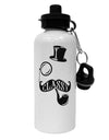 Classy Tophat Mustache Pipe and Monocle Aluminum 600ml Water Bottle-Water Bottles-TooLoud-White-Davson Sales