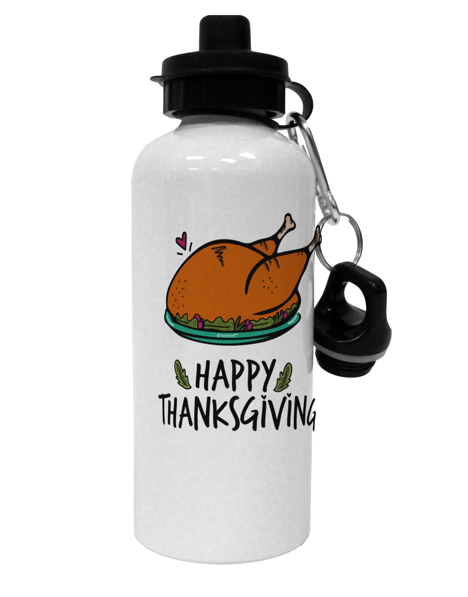 TooLoud Happy Thanksgiving Aluminum 600ml Water Bottle-Water Bottles-TooLoud-Davson Sales