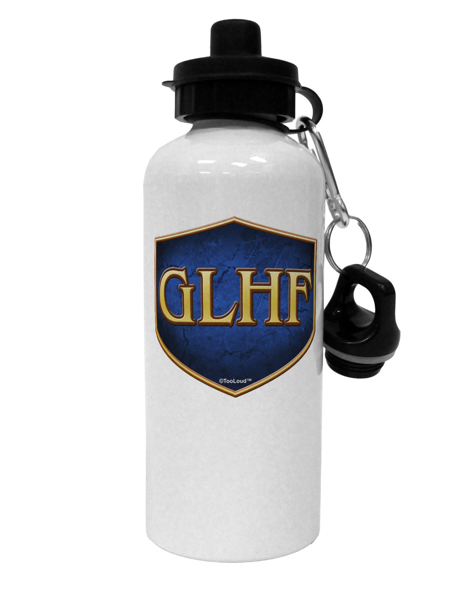 GLHF - Good Luck Have Fun Aluminum 600ml Water Bottle by TooLoud-Water Bottles-TooLoud-White-Davson Sales