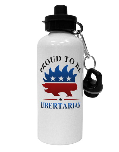 Proud To Be Libertarian Aluminum 600ml Water Bottle-Water Bottles-TooLoud-White-Davson Sales