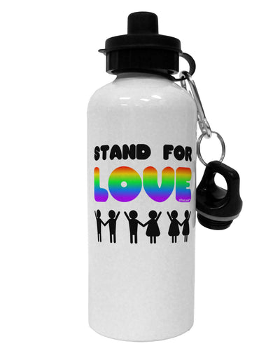 Stand For Love Rainbow Aluminum 600ml Water Bottle-Water Bottles-TooLoud-White-Davson Sales