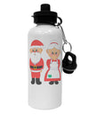 Cute Mr and Mrs Santa Claus Couple Christmas Aluminum 600ml Water Bottle-Water Bottles-TooLoud-White-Davson Sales