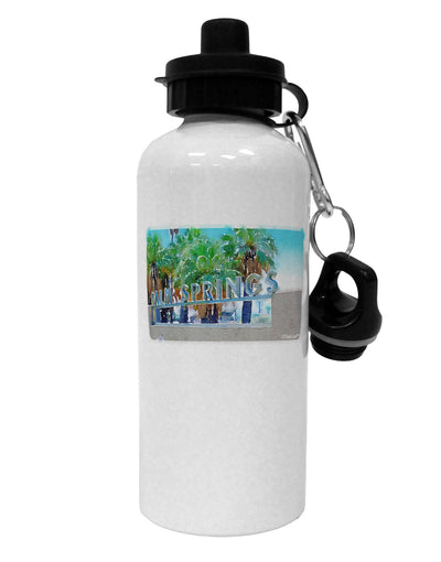 Palm Springs Watercolor Aluminum 600ml Water Bottle-Water Bottles-TooLoud-White-Davson Sales