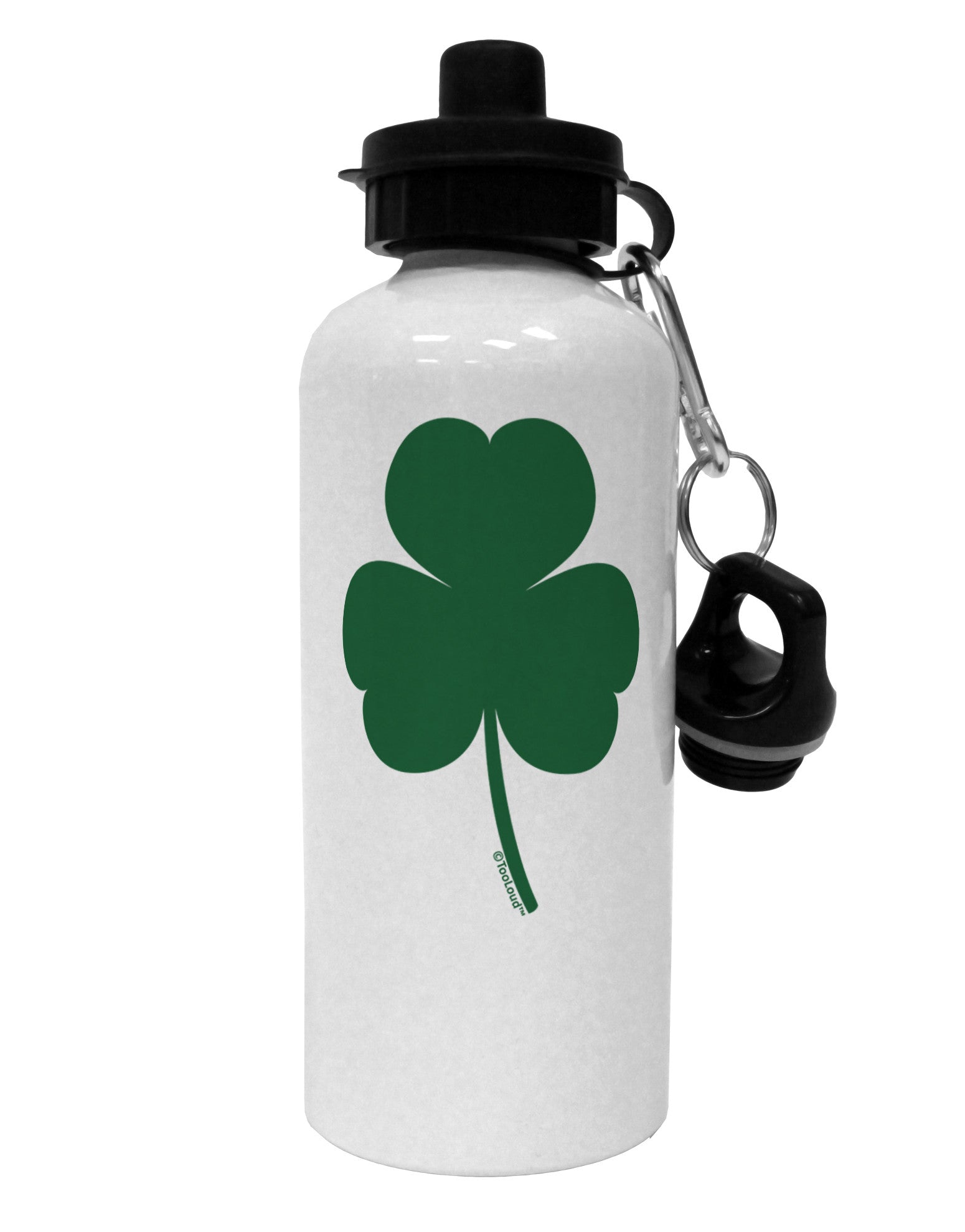 Traditional Irish Shamrock Aluminum 600ml Water Bottle-Water Bottles-TooLoud-White-Davson Sales