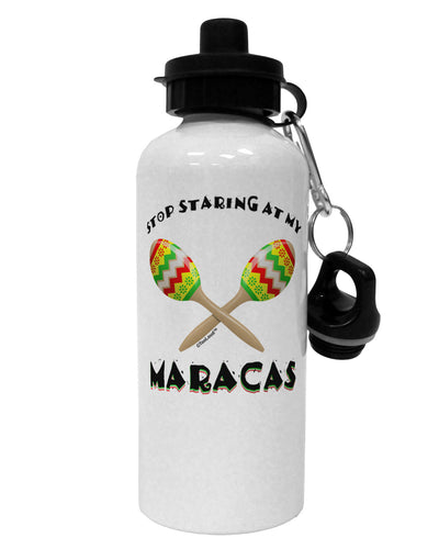 Stop Staring At My Maracas Aluminum 600ml Water Bottle-Water Bottles-TooLoud-White-Davson Sales