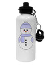 Cute Snowman With Hat and Scarf Christmas Aluminum 600ml Water Bottle-Water Bottles-TooLoud-White-Davson Sales