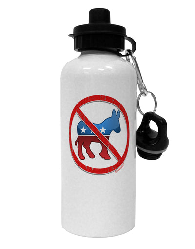 Distressed No Democrats Sign Aluminum 600ml Water Bottle-Water Bottles-TooLoud-White-Davson Sales