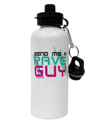 Send Me A Rave Guy Aluminum 600ml Water Bottle-Water Bottles-TooLoud-White-Davson Sales