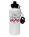 I Like Cooking With Wine Aluminum 600ml Water Bottle by TooLoud-Water Bottles-TooLoud-White-Davson Sales