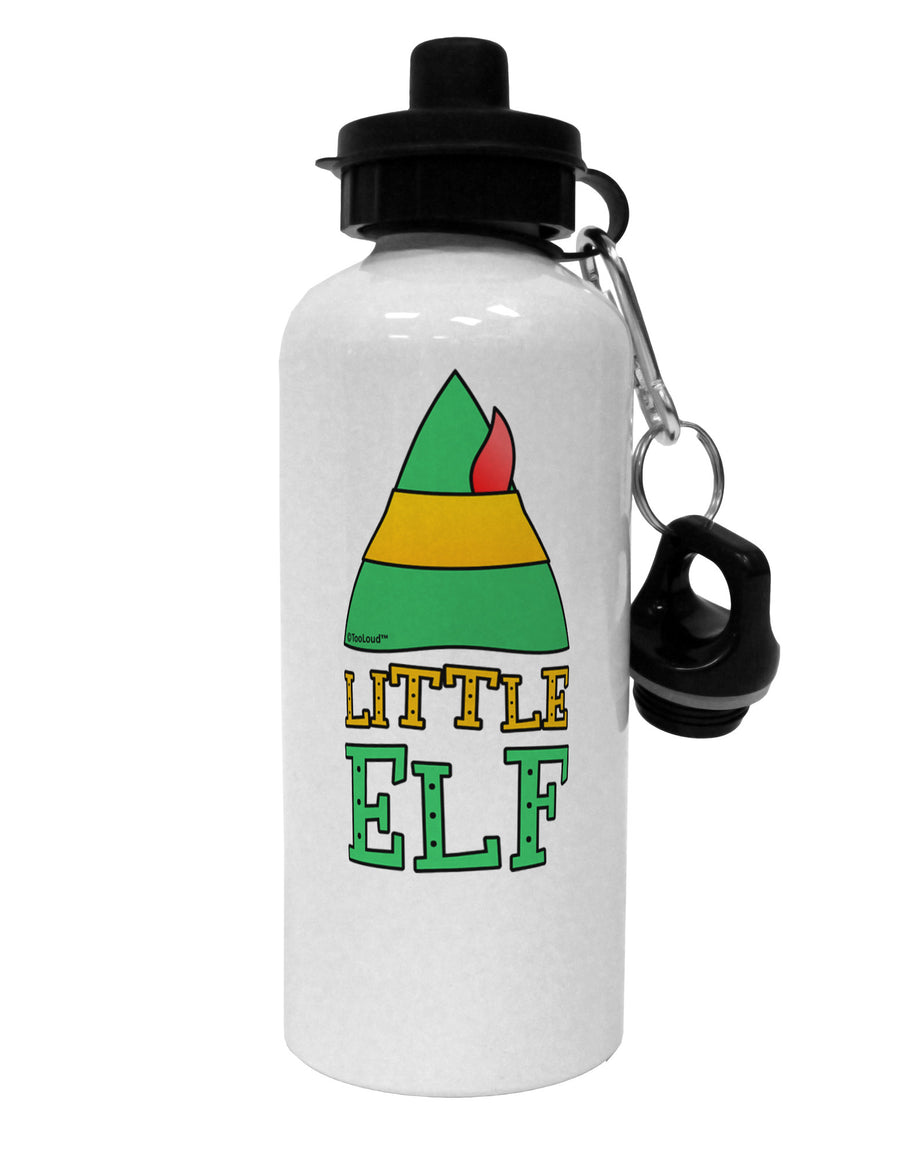 Matching Christmas Design - Elf Family - Little Elf Aluminum 600ml Water Bottle by TooLoud-Water Bottles-TooLoud-White-Davson Sales