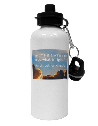 The Time Is Always Right Aluminum 600ml Water Bottle-Water Bottles-TooLoud-White-Davson Sales