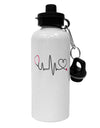 Stethoscope Heartbeat Aluminum 600ml Water Bottle-Water Bottles-TooLoud-White-Davson Sales