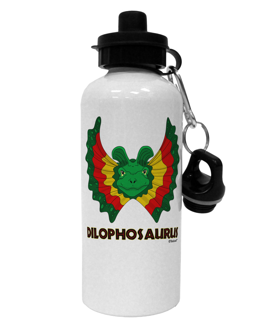 Dilophosaurus Design - Color - Text Aluminum 600ml Water Bottle by TooLoud-Water Bottles-TooLoud-White-Davson Sales