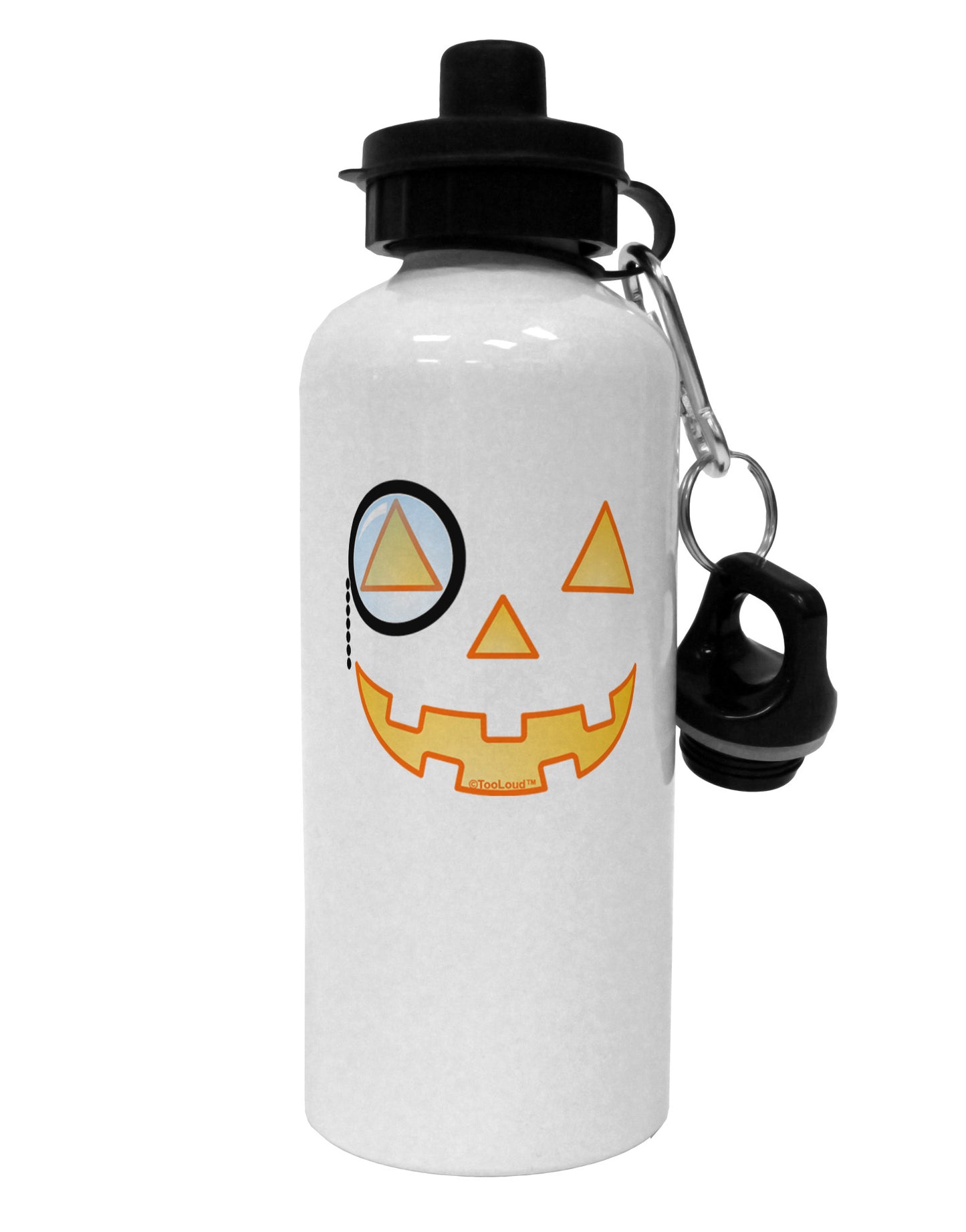 Monocle Jack-o-Lantern Color Aluminum 600ml Water Bottle-Water Bottles-TooLoud-White-Davson Sales