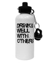 Drinks Well With Others Aluminum 600ml Water Bottle by TooLoud-Water Bottles-TooLoud-White-Davson Sales