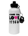 Stand For Love Pink Heart Aluminum 600ml Water Bottle-Water Bottles-TooLoud-White-Davson Sales