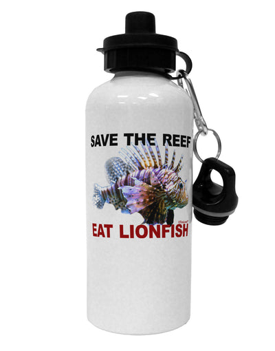 Save the Reef - Eat Lionfish Aluminum 600ml Water Bottle-Water Bottles-TooLoud-White-Davson Sales