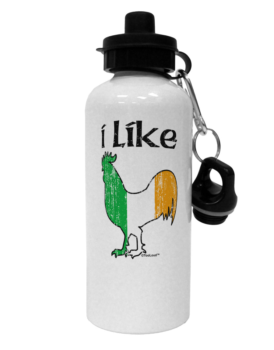 I Like Irish Rooster Silhouette Aluminum 600ml Water Bottle by TooLoud-Water Bottles-TooLoud-White-Davson Sales