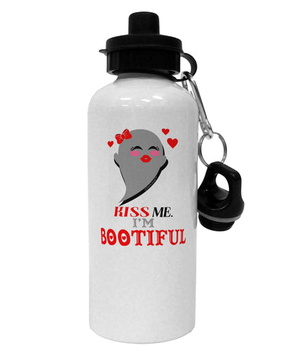 Kiss Me BOOtiful Ghost Red Aluminum 600ml Water Bottle-Water Bottles-TooLoud-White-Davson Sales