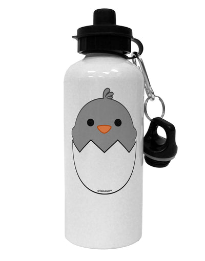 Cute Hatching Chick - Gray Aluminum 600ml Water Bottle by TooLoud-Water Bottles-TooLoud-White-Davson Sales