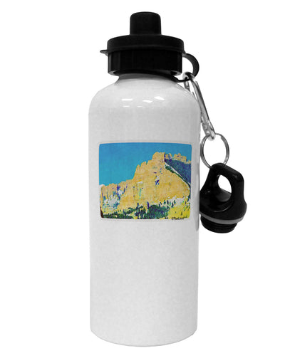 Colorado Snowy Mtns WaterColor Aluminum 600ml Water Bottle-Water Bottles-TooLoud-White-Davson Sales