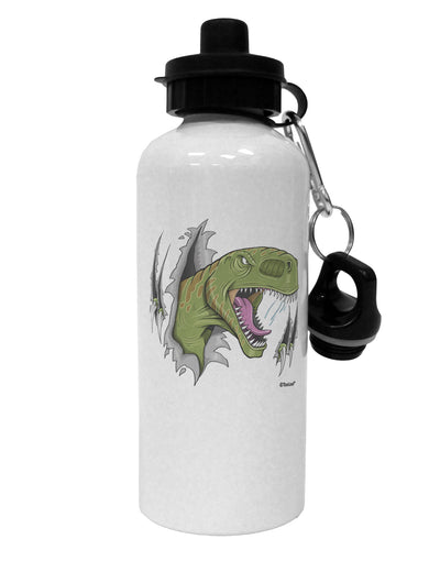 Green Dinosaur Breaking Free Aluminum 600ml Water Bottle by TooLoud-Water Bottles-TooLoud-White-Davson Sales