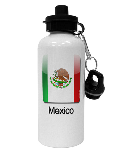 Mexican Flag App Icon - Text Aluminum 600ml Water Bottle by TooLoud