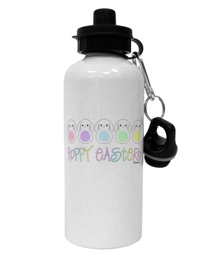 Cute Pastel Bunnies - Hoppy Easter Aluminum 600ml Water Bottle by TooLoud-Water Bottles-TooLoud-White-Davson Sales