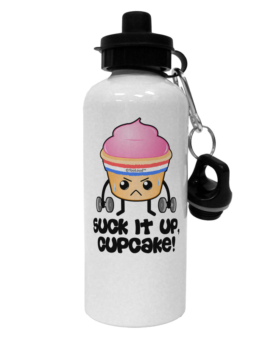 Suck It Up Cupcake Design Aluminum 600ml Water Bottle by TooLoud-Water Bottles-TooLoud-White-Davson Sales