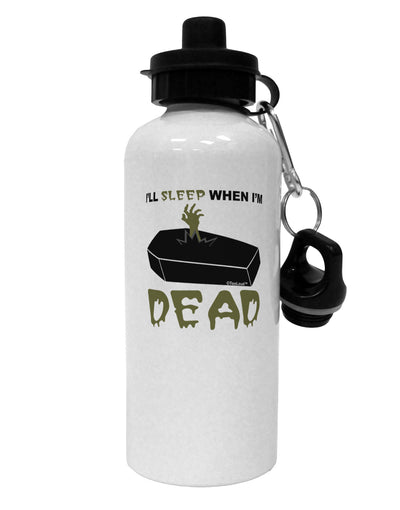 Sleep When Dead Coffin Aluminum 600ml Water Bottle-Water Bottles-TooLoud-White-Davson Sales