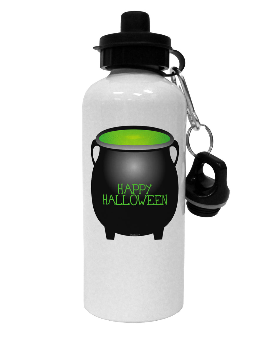 Witches Cauldron Happy Halloween Aluminum 600ml Water Bottle-Water Bottles-TooLoud-White-Davson Sales