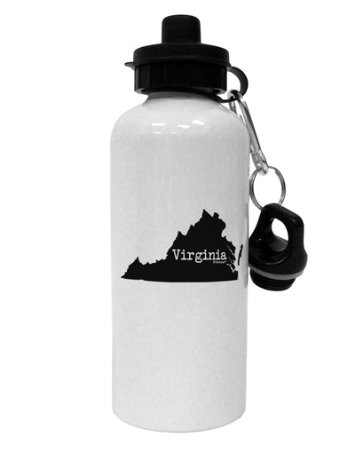 Virginia - United States Shape Aluminum 600ml Water Bottle by TooLoud-Water Bottles-TooLoud-White-Davson Sales