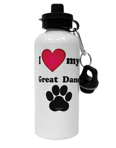 I Heart My Great Dane Aluminum 600ml Water Bottle by TooLoud