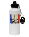 Pray For Paris Watercolor Aluminum 600ml Water Bottle-Water Bottles-TooLoud-White-Davson Sales