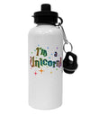 I'm a Unicorn Text Aluminum 600ml Water Bottle-Water Bottles-TooLoud-White-Davson Sales