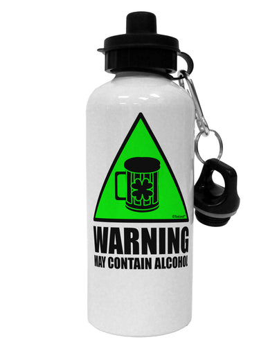 Warning May Contain Alcohol Aluminum 600ml Water Bottle by TooLoud-Water Bottles-TooLoud-White-Davson Sales