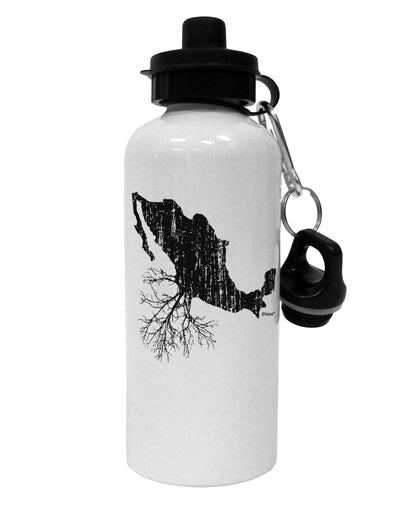 Mexican Roots Design - Distressed Aluminum 600ml Water Bottle by TooLoud-Water Bottles-TooLoud-White-Davson Sales