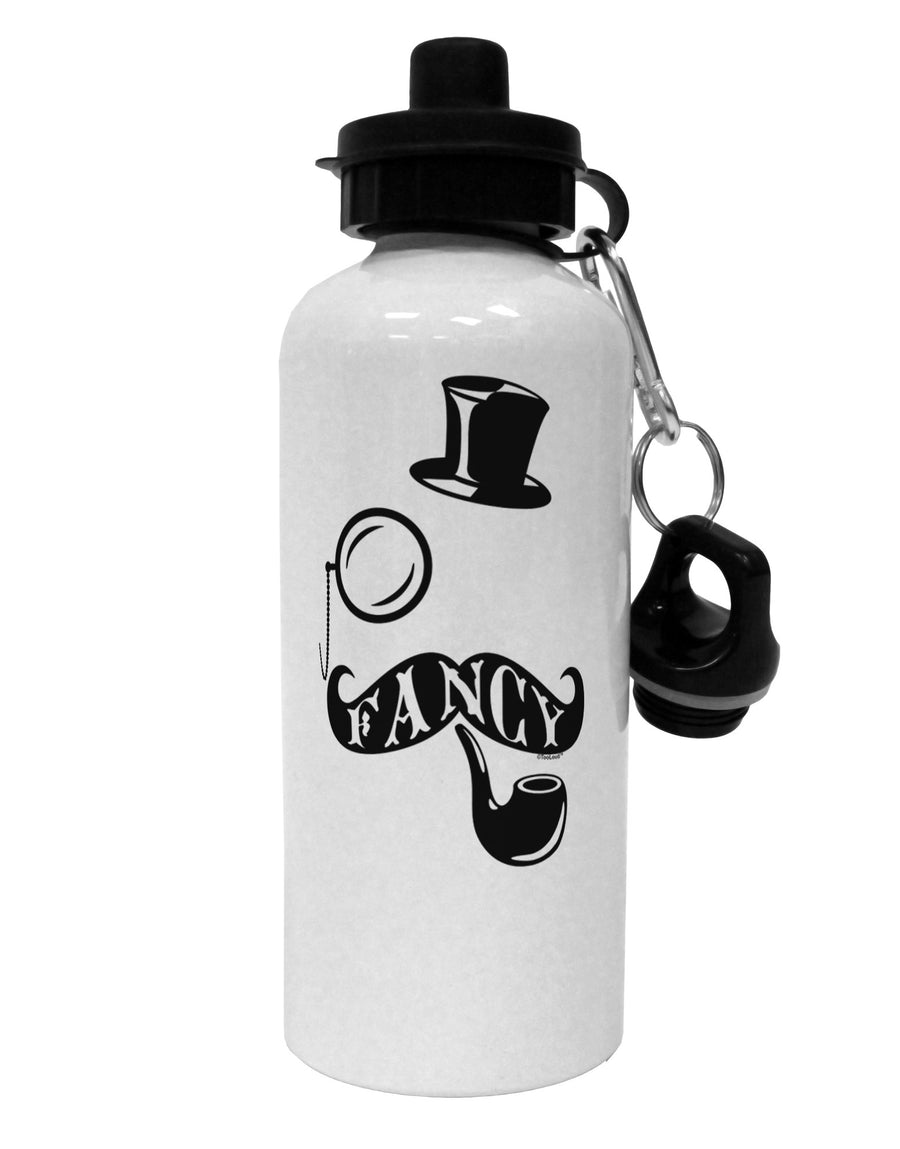 Fancy Tophat Mustache Pipe and Monocle Aluminum 600ml Water Bottle-Water Bottles-TooLoud-White-Davson Sales