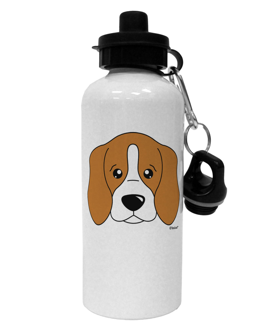 Cute Beagle Dog Aluminum 600ml Water Bottle by TooLoud-Water Bottles-TooLoud-White-Davson Sales