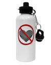 No Love Symbol Aluminum 600ml Water Bottle-Water Bottles-TooLoud-White-Davson Sales