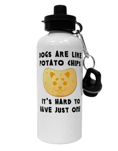 Dogs Are Like Potato Chips Aluminum 600ml Water Bottle by TooLoud-Water Bottles-TooLoud-White-Davson Sales