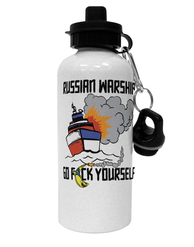 TooLoud Russian Warship go F Yourself Aluminum 600ml Water Bottle-Water Bottles-TooLoud-Davson Sales
